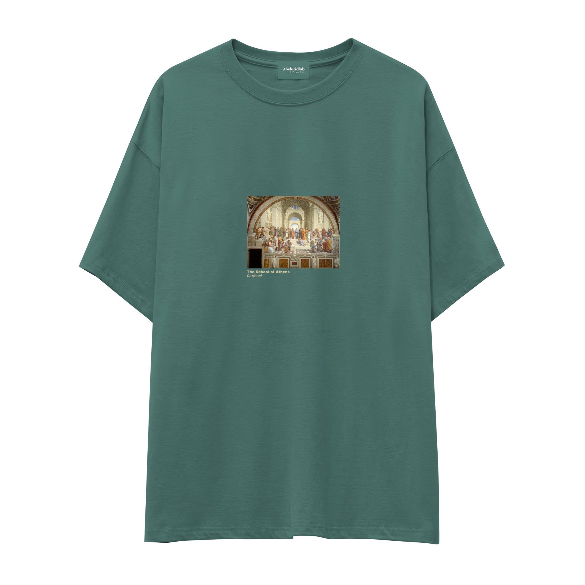 The School of Athens Oversize Tişört – Yeşil