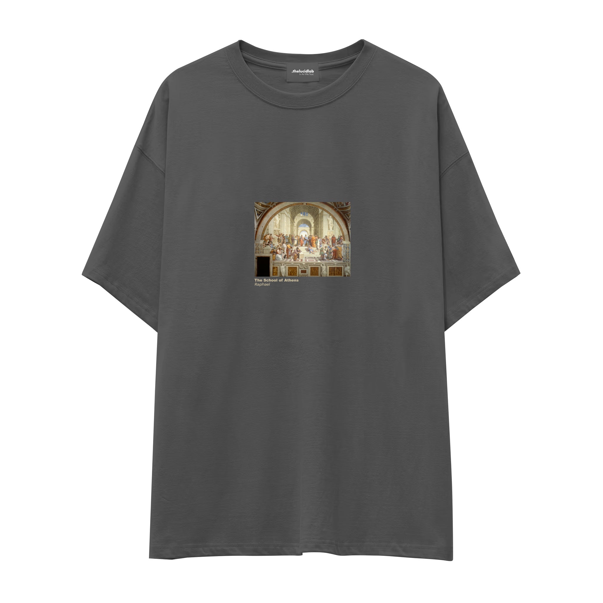 The School of Athens Oversize Tişört – Antrasit