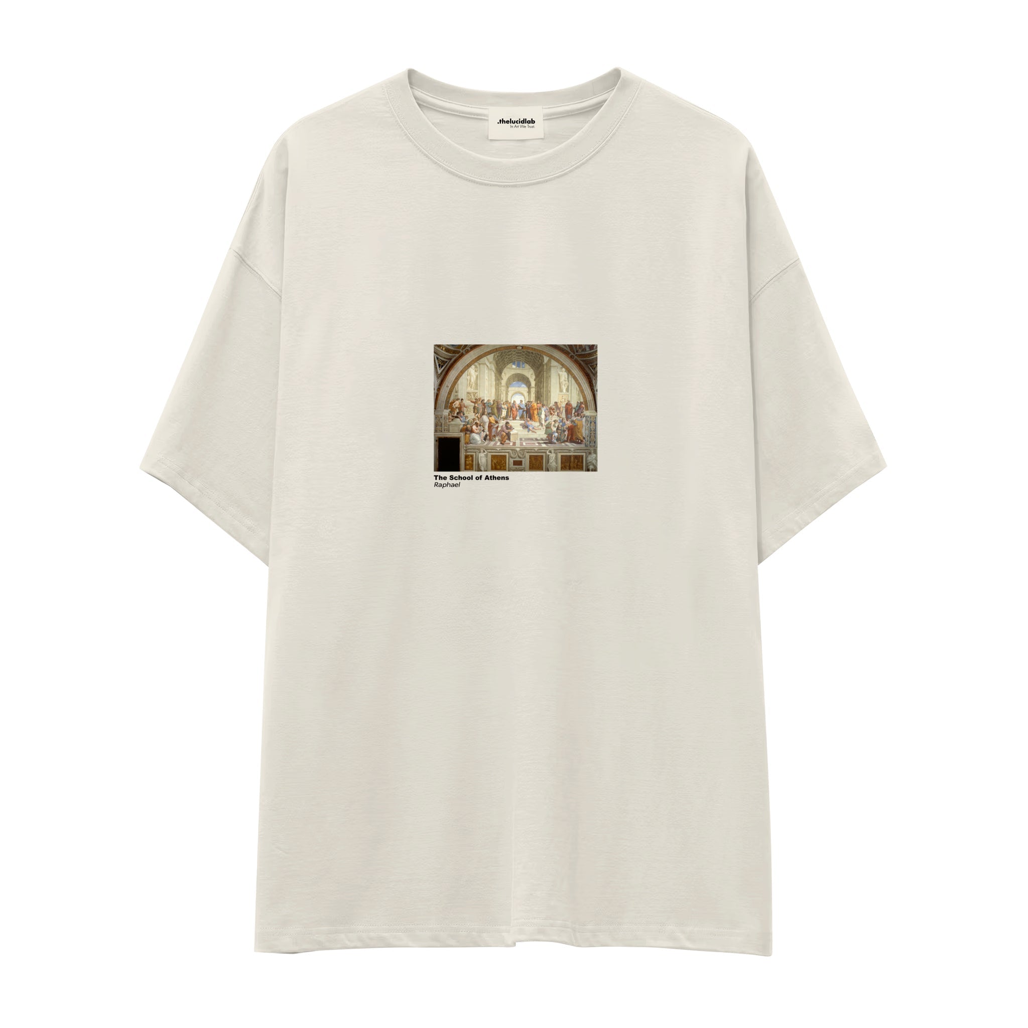 The School of Athens Oversize Tişört – Ekru