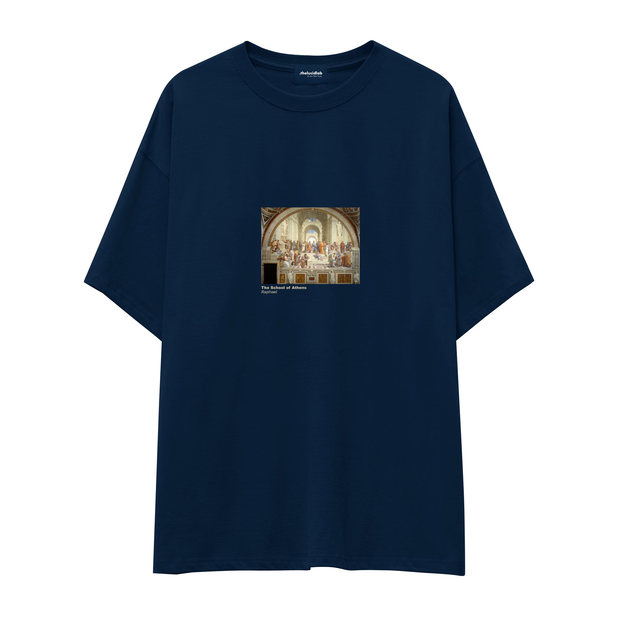 The School of Athens Oversize Tişört – Lacivert