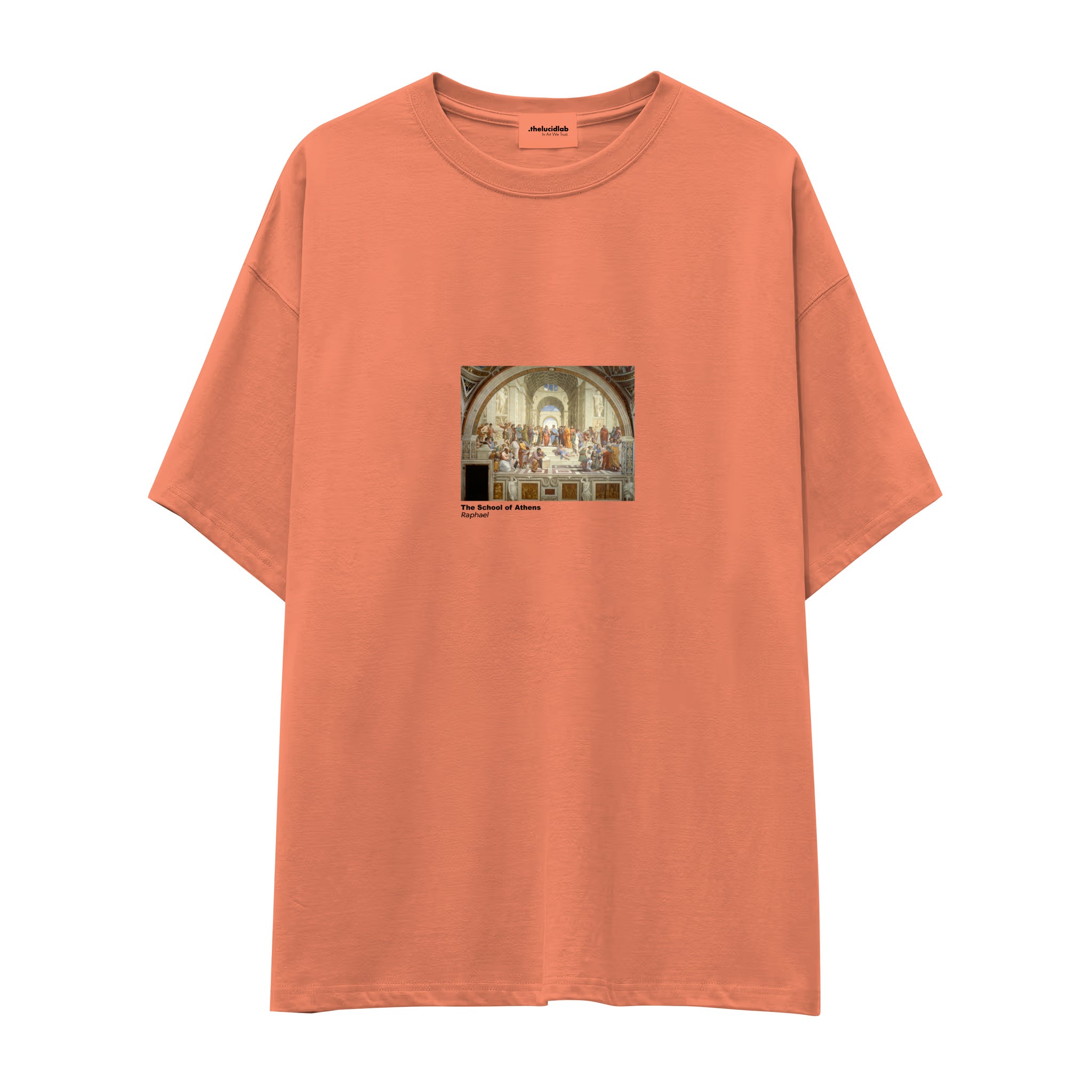 The School of Athens Oversize Tişört – Somon
