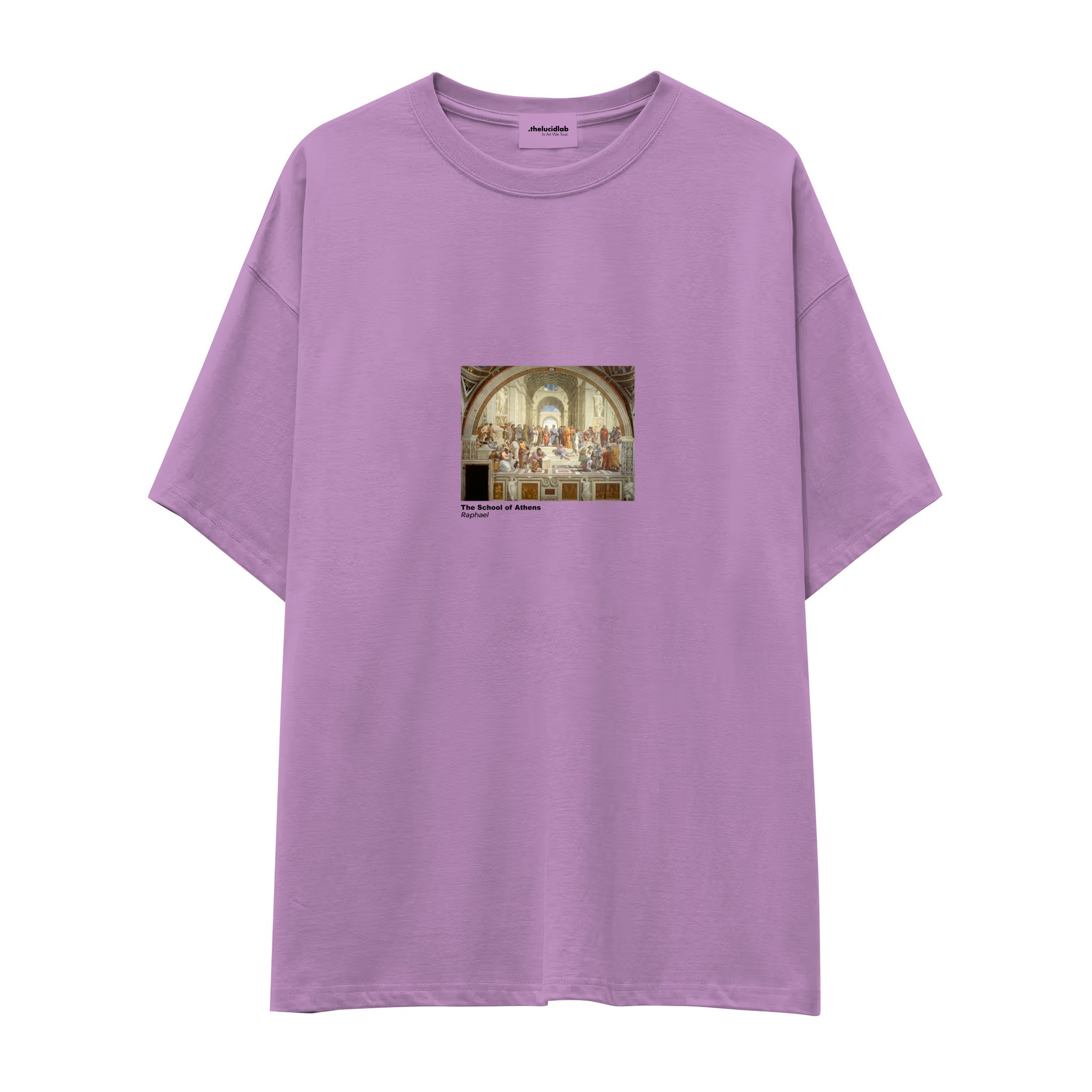 The School of Athens Oversize Tişört – Lila
