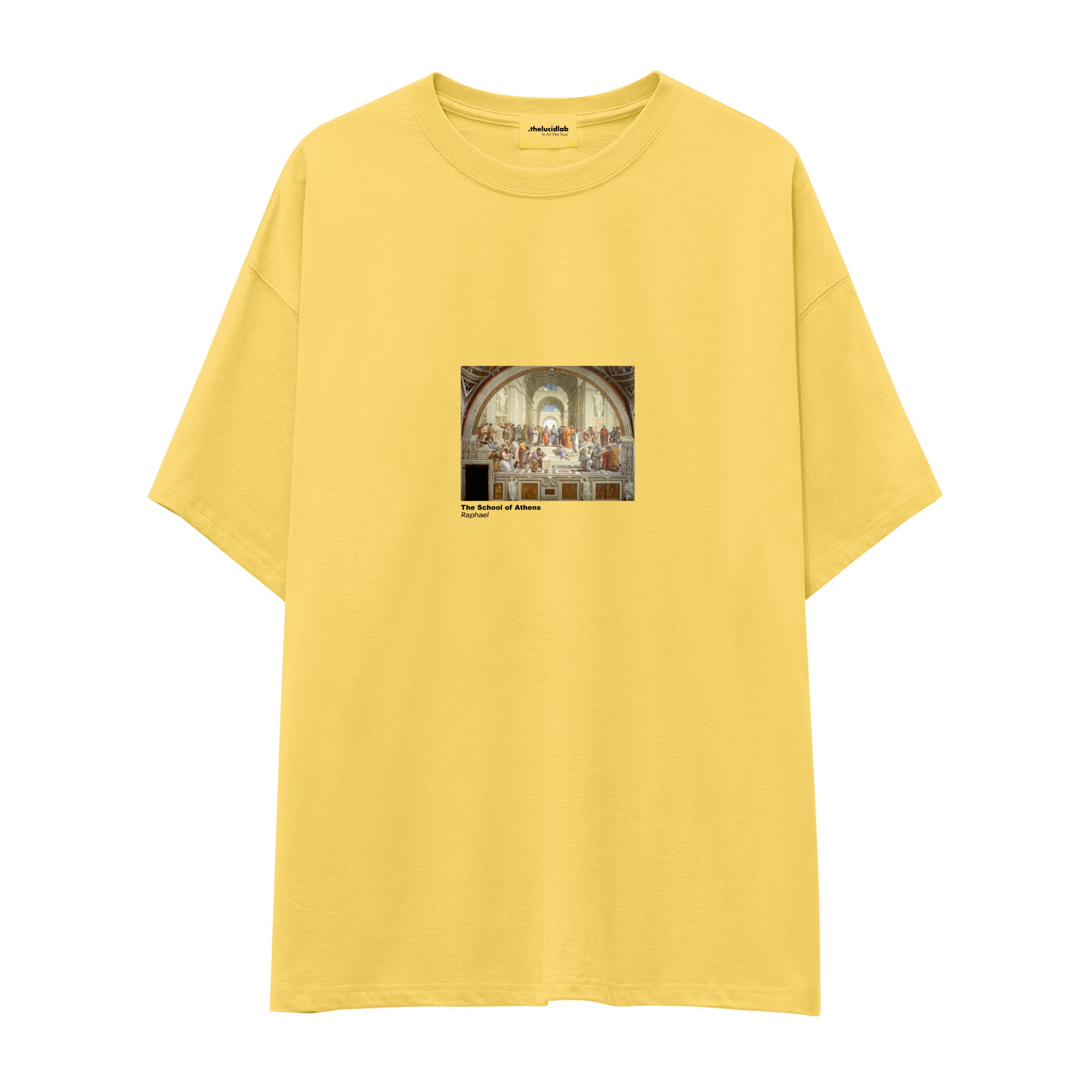 The School of Athens Oversize Tişört – Sarı
