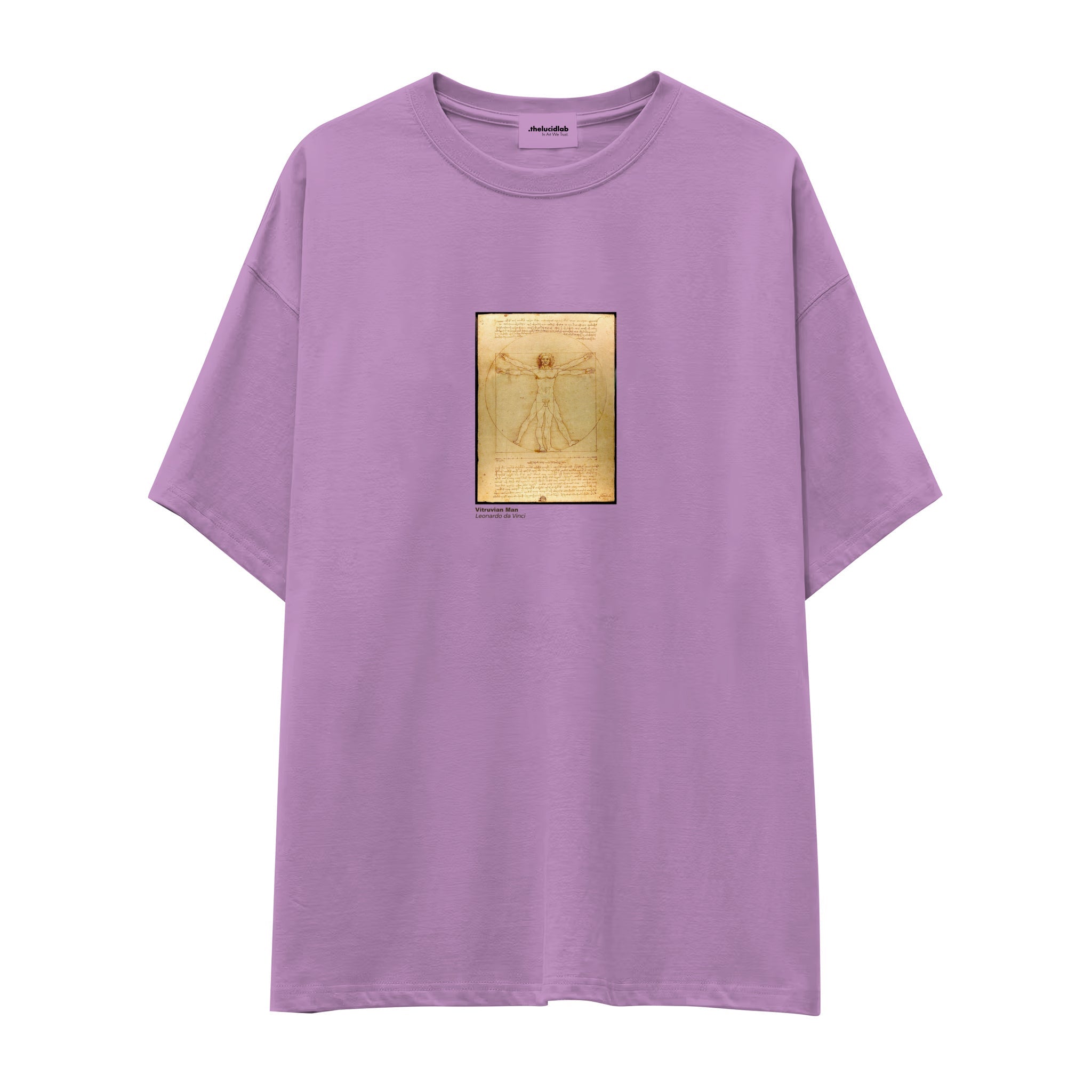 Vitruvian Man Oversize Tişört – Lila