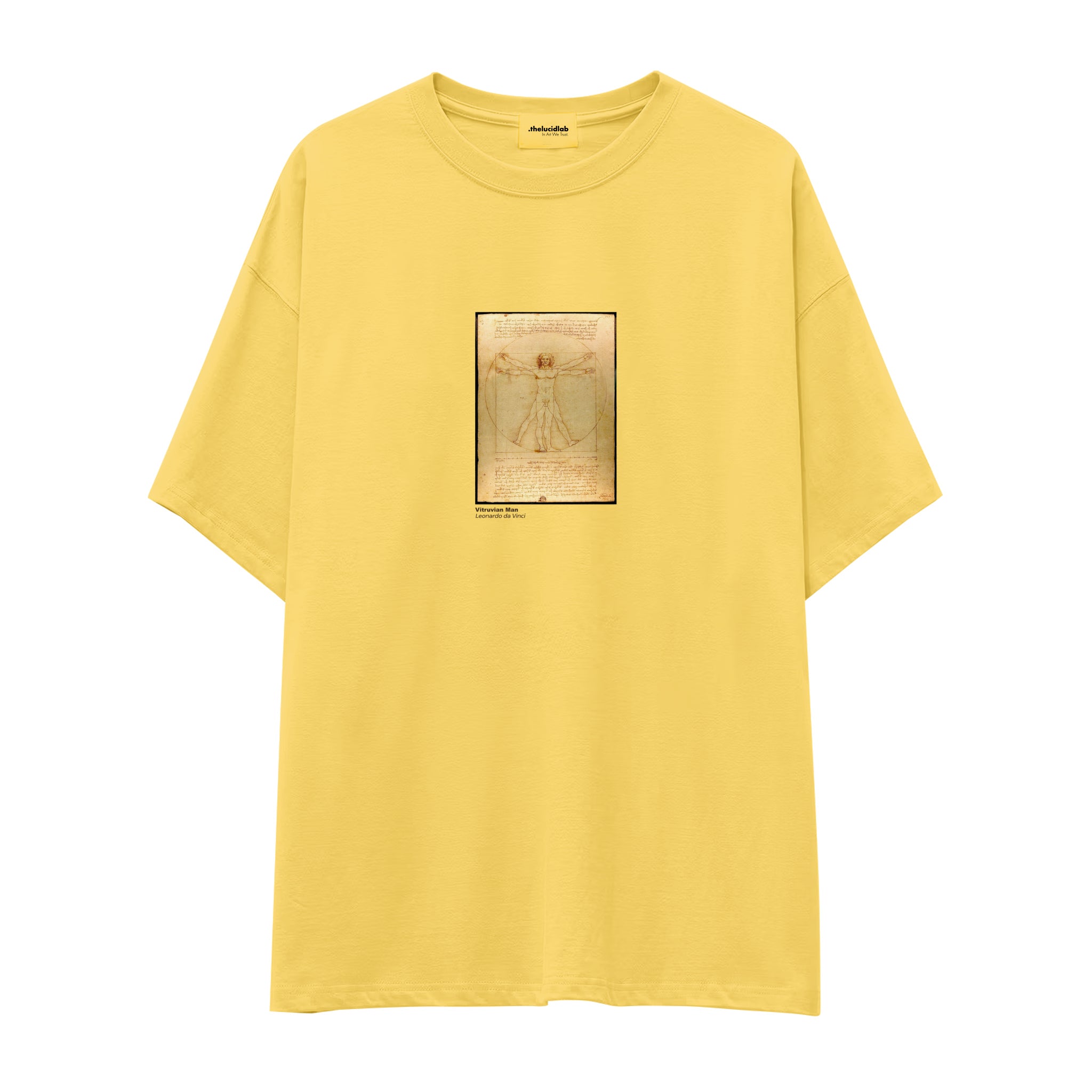 Vitruvian Man Oversize Tişört – Sarı