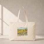 Field with Ploughman and Mill Club Tote Bag – kanvas çanta ön görünüm