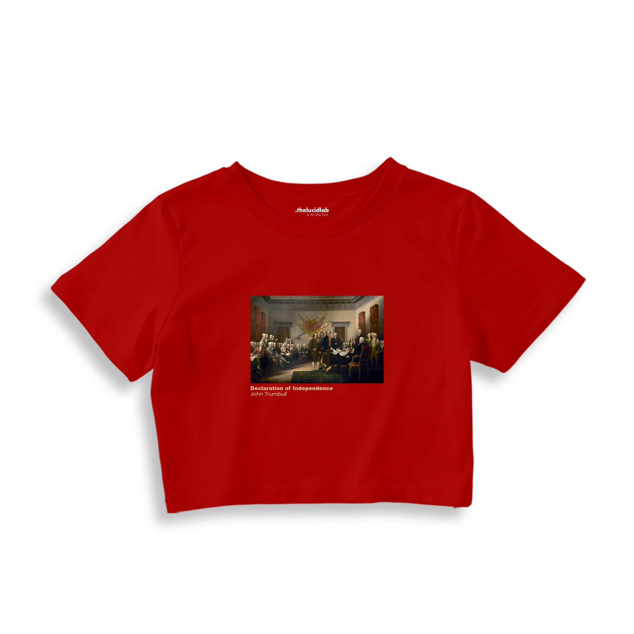 Declaration of Independence Crop Tişört – Kırmızı