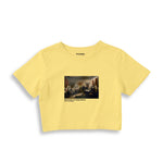 Declaration of Independence Crop Tişört – Sarı