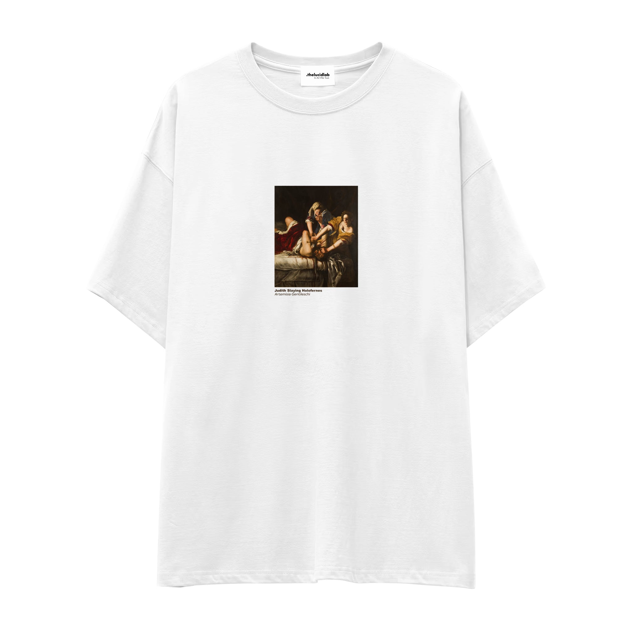 Judith Slaying Holofernes Oversize Tişört – Beyaz