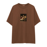 Judith Slaying Holofernes Oversize Tişört – Kahverengi