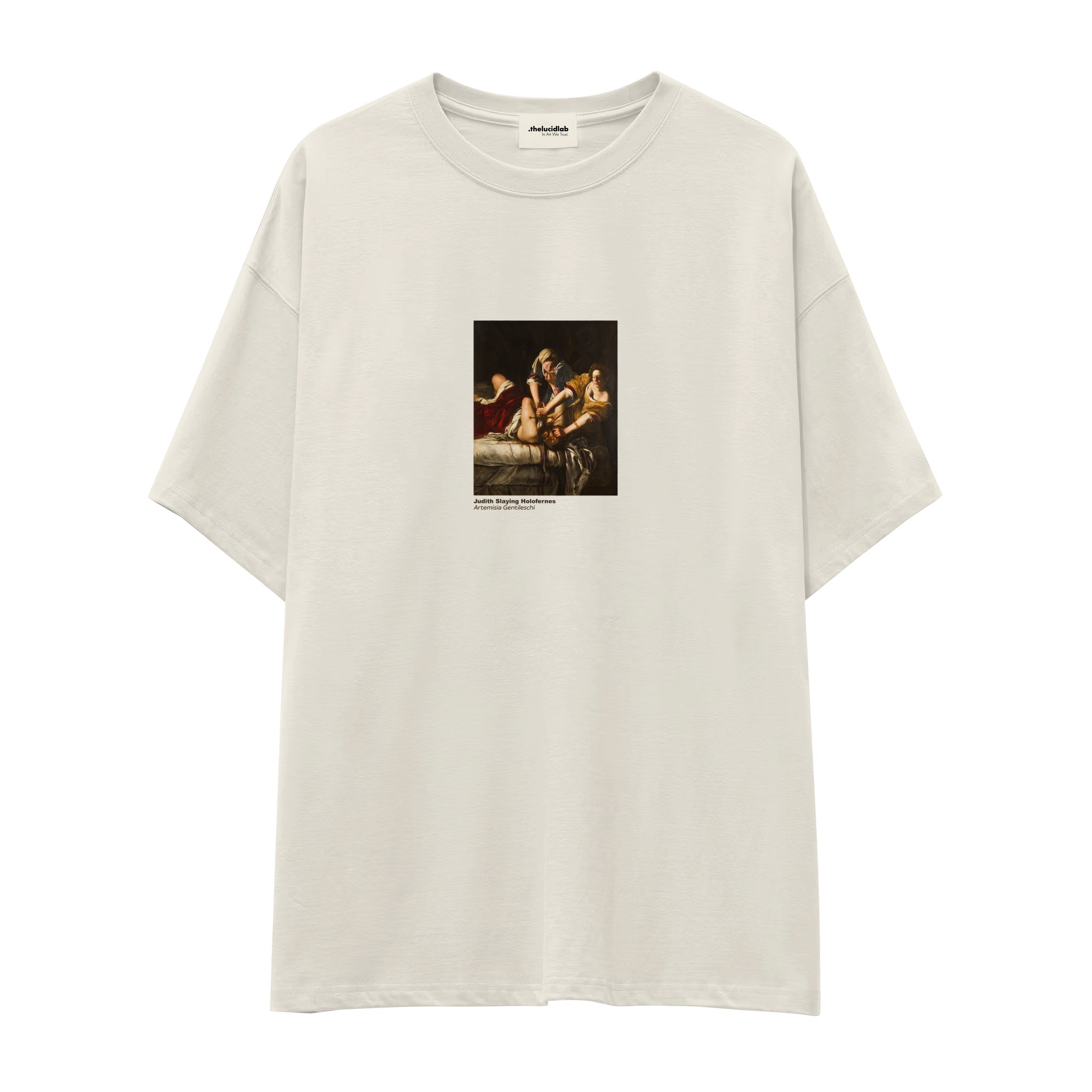 Judith Slaying Holofernes Oversize Tişört – Ekru