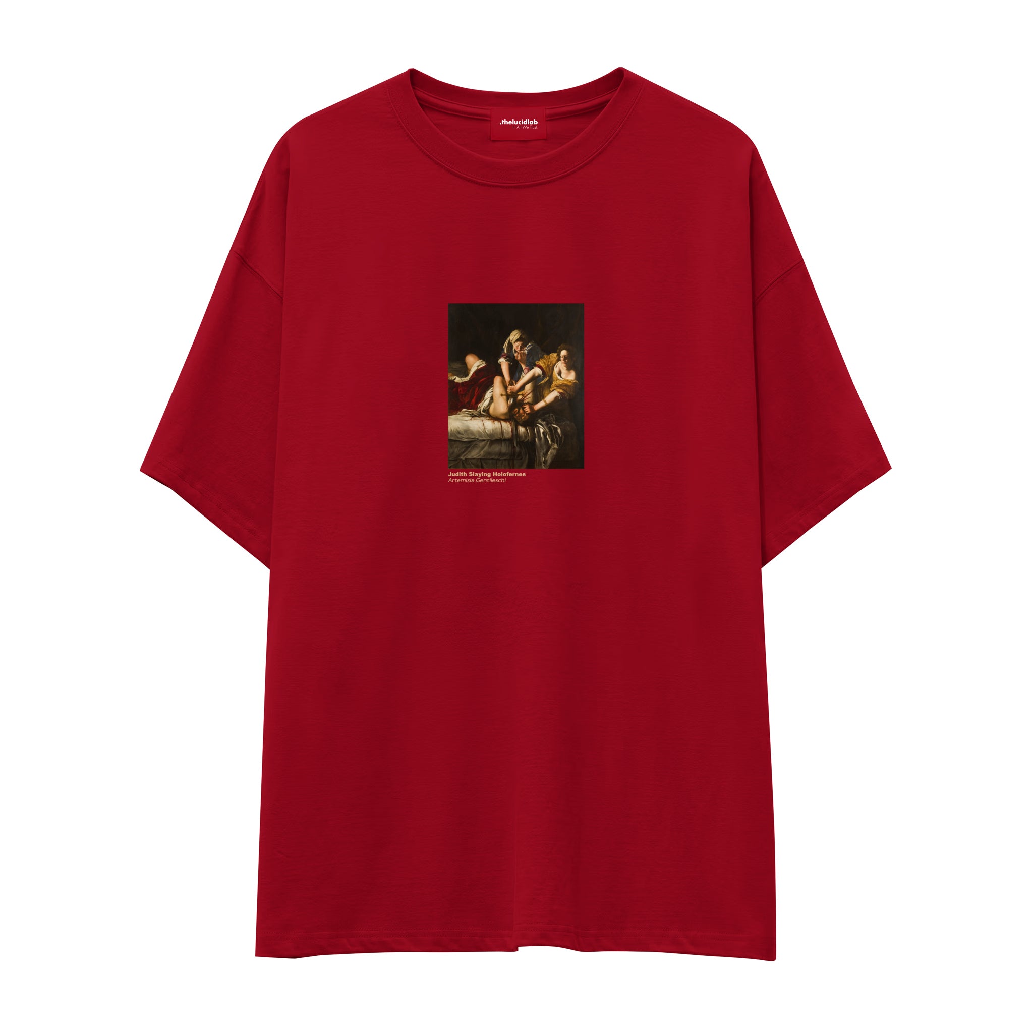 Judith Slaying Holofernes Oversize Tişört – Kırmızı