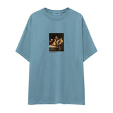 Judith Slaying Holofernes Oversize Tişört – Çelik Mavi