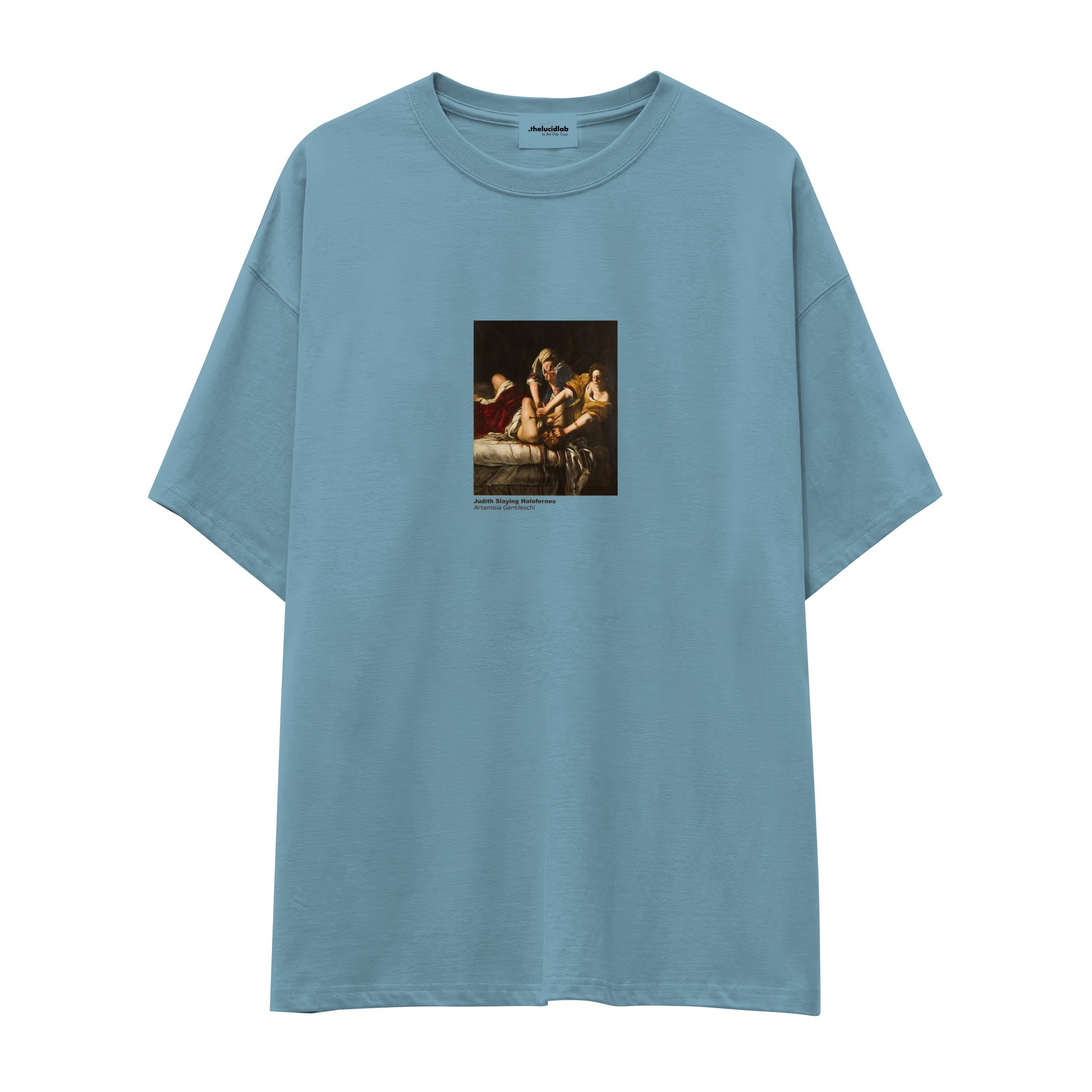 Judith Slaying Holofernes Oversize Tişört – Çelik Mavi