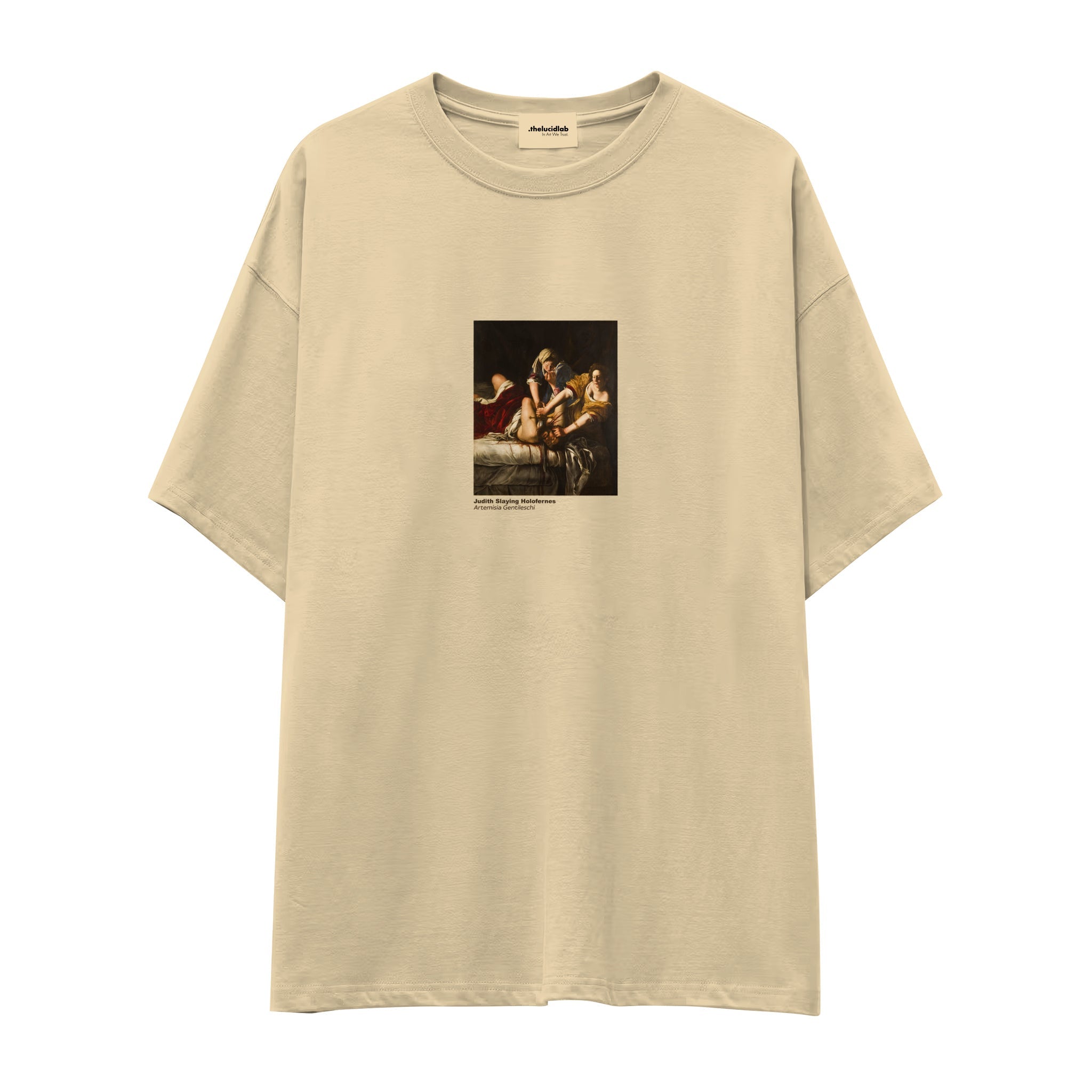 Judith Slaying Holofernes Oversize Tişört – Krem