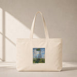 Woman with a Parasol Club Tote Bag – kanvas çanta ön görünüm