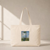 Woman with a Parasol Club Tote Bag – kanvas çanta ön görünüm