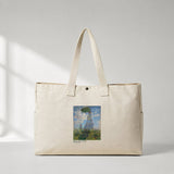 Woman with a Parasol Daily Tote Bag – kanvas çanta ön görünüm