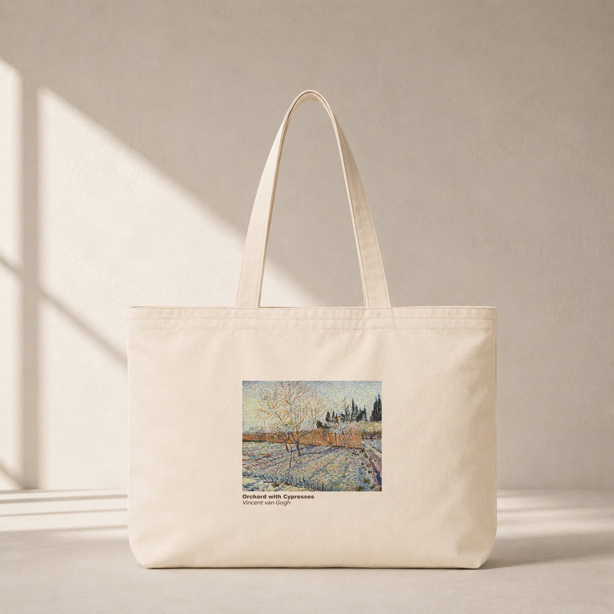 Orchard with Cypresses Club Tote Bag – kanvas çanta ön görünüm