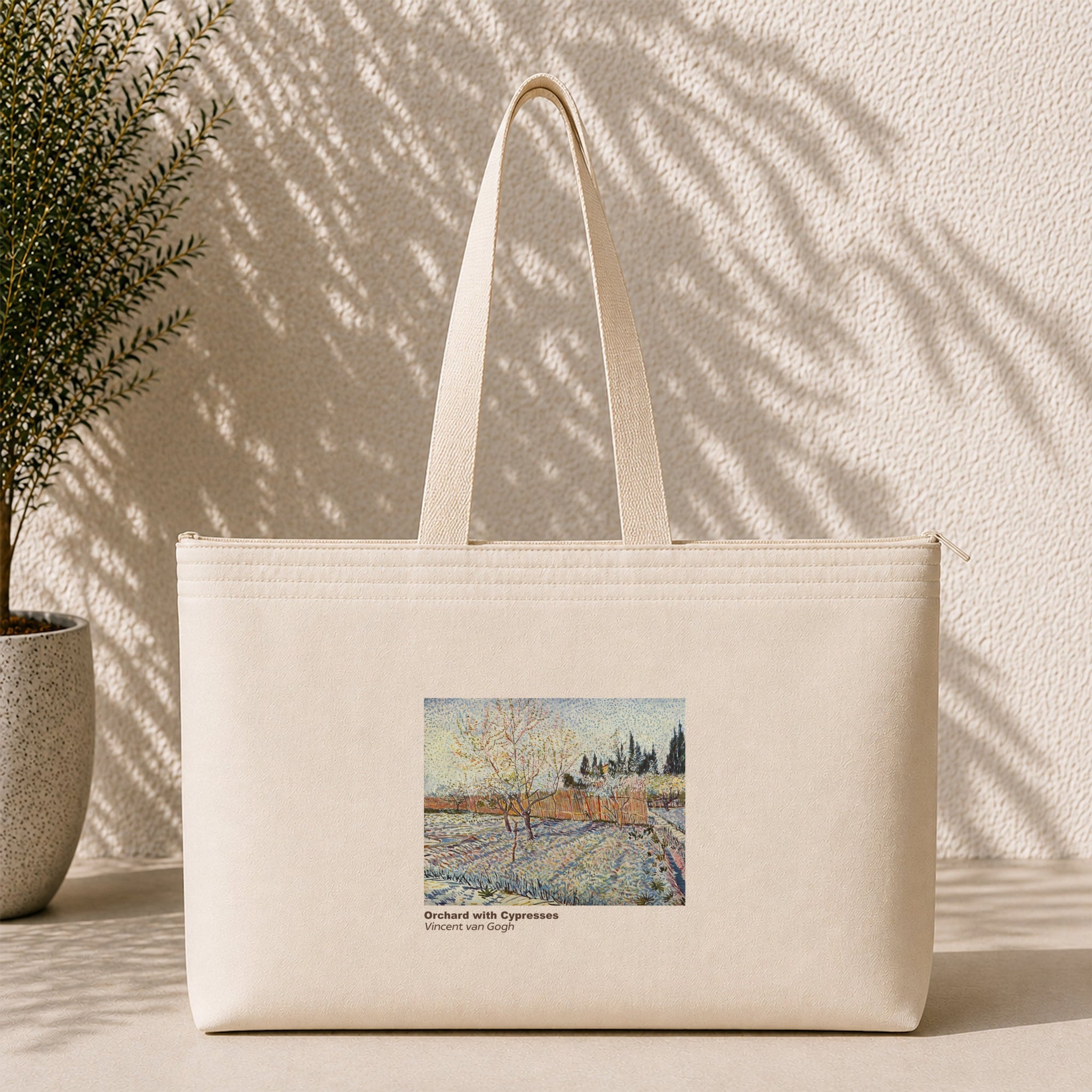 Orchard with Cypresses Weekend Tote Bag – kanvas çanta ön görünüm