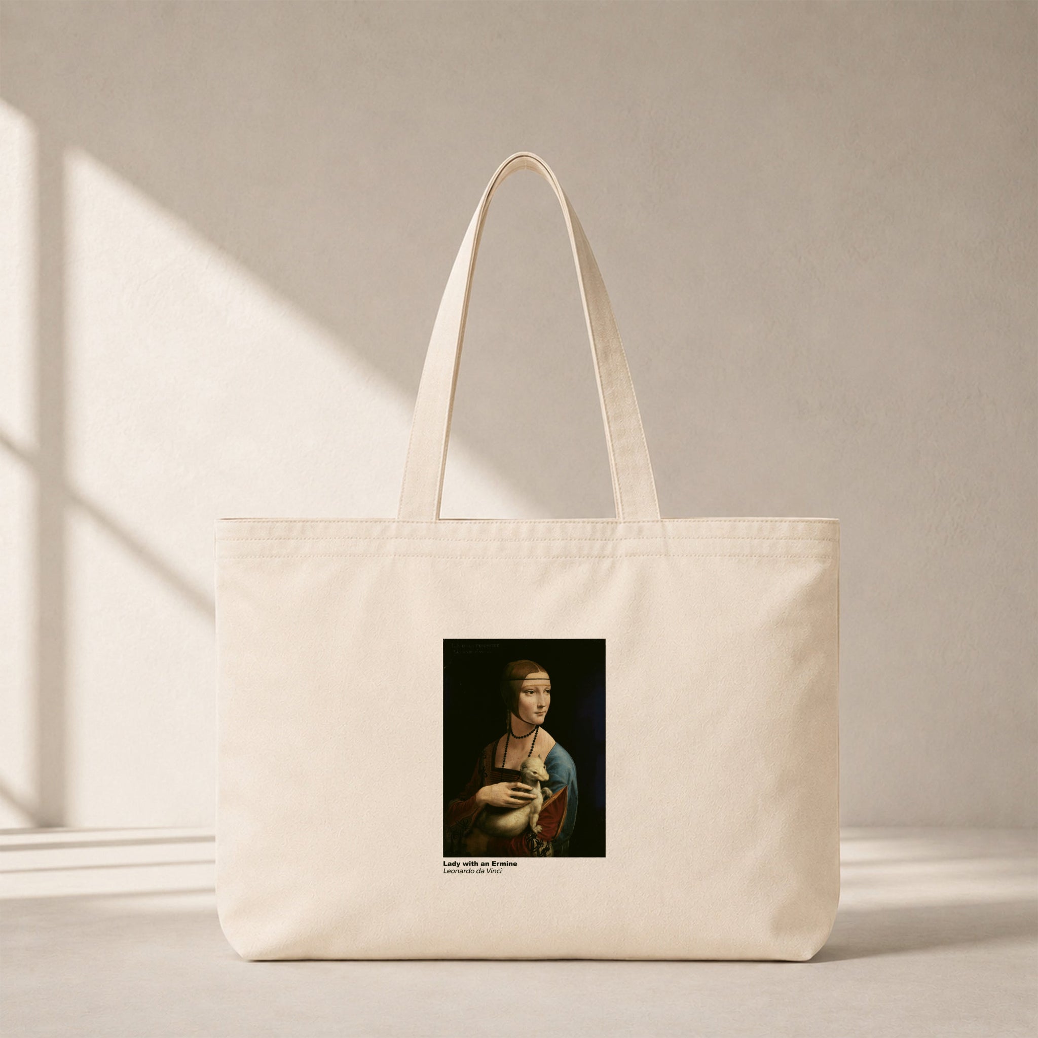 Lady with an Ermine Club Tote Bag – kanvas çanta ön görünüm