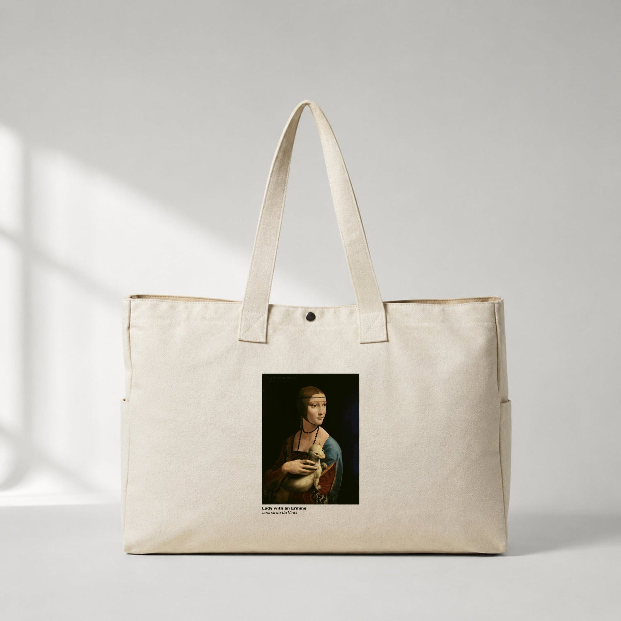Lady with an Ermine Daily Tote Bag – kanvas çanta ön görünüm