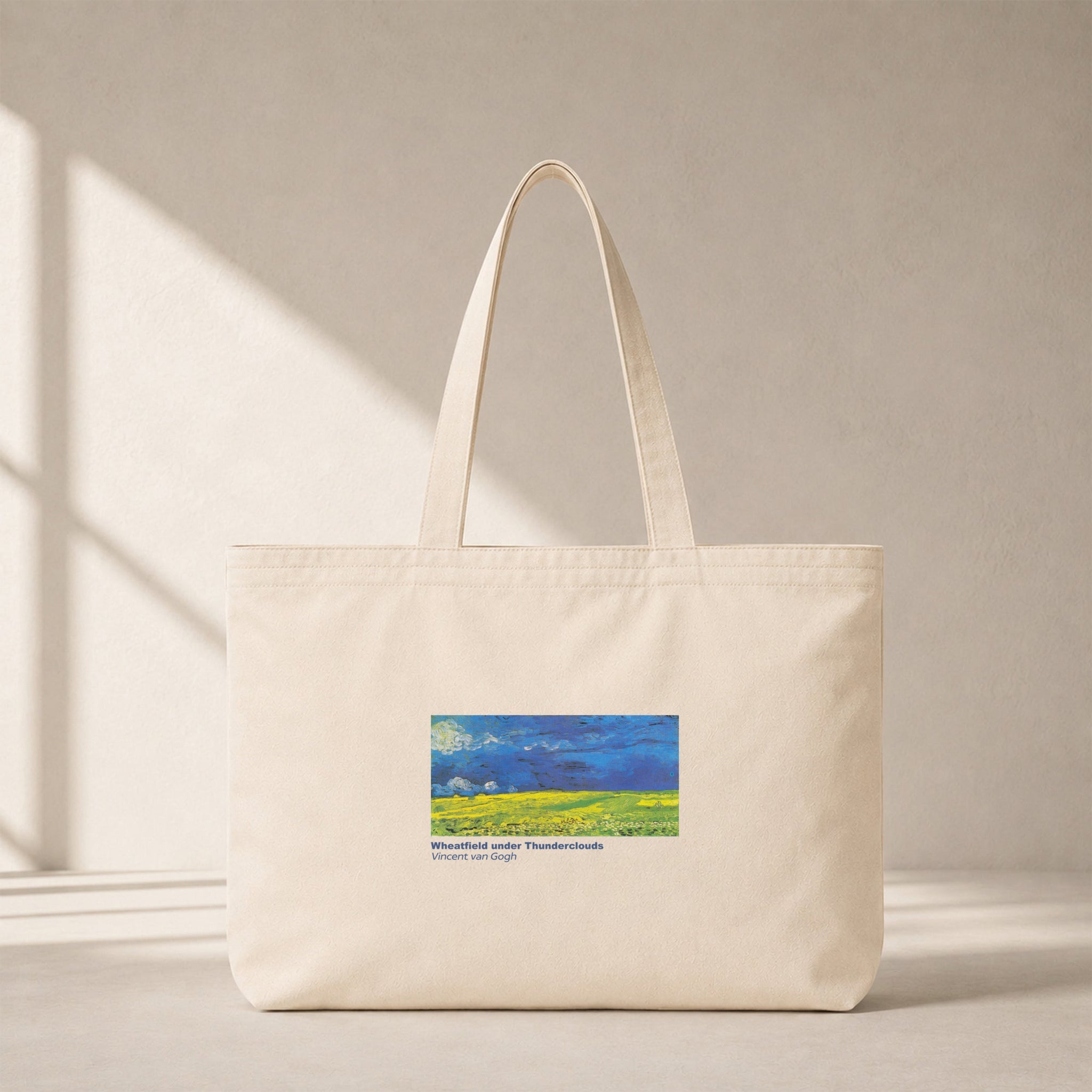 Wheatfield under Thunderclouds Club Tote Bag – kanvas çanta ön görünüm