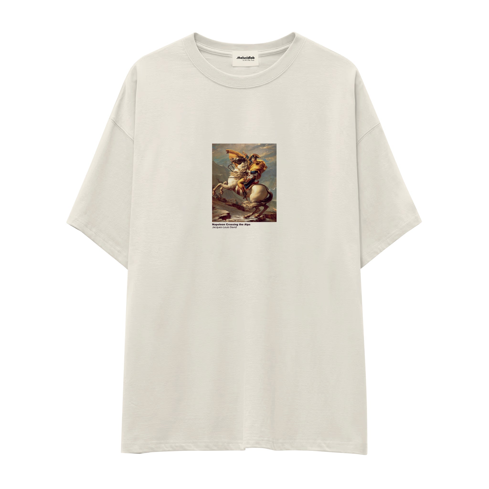 Napoleon Crossing the Alps Oversize Tişört – Ekru