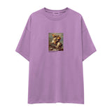 Napoleon Crossing the Alps Oversize Tişört – Lila