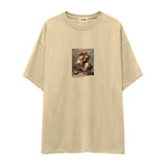 Napoleon Crossing the Alps Oversize Tişört – Krem