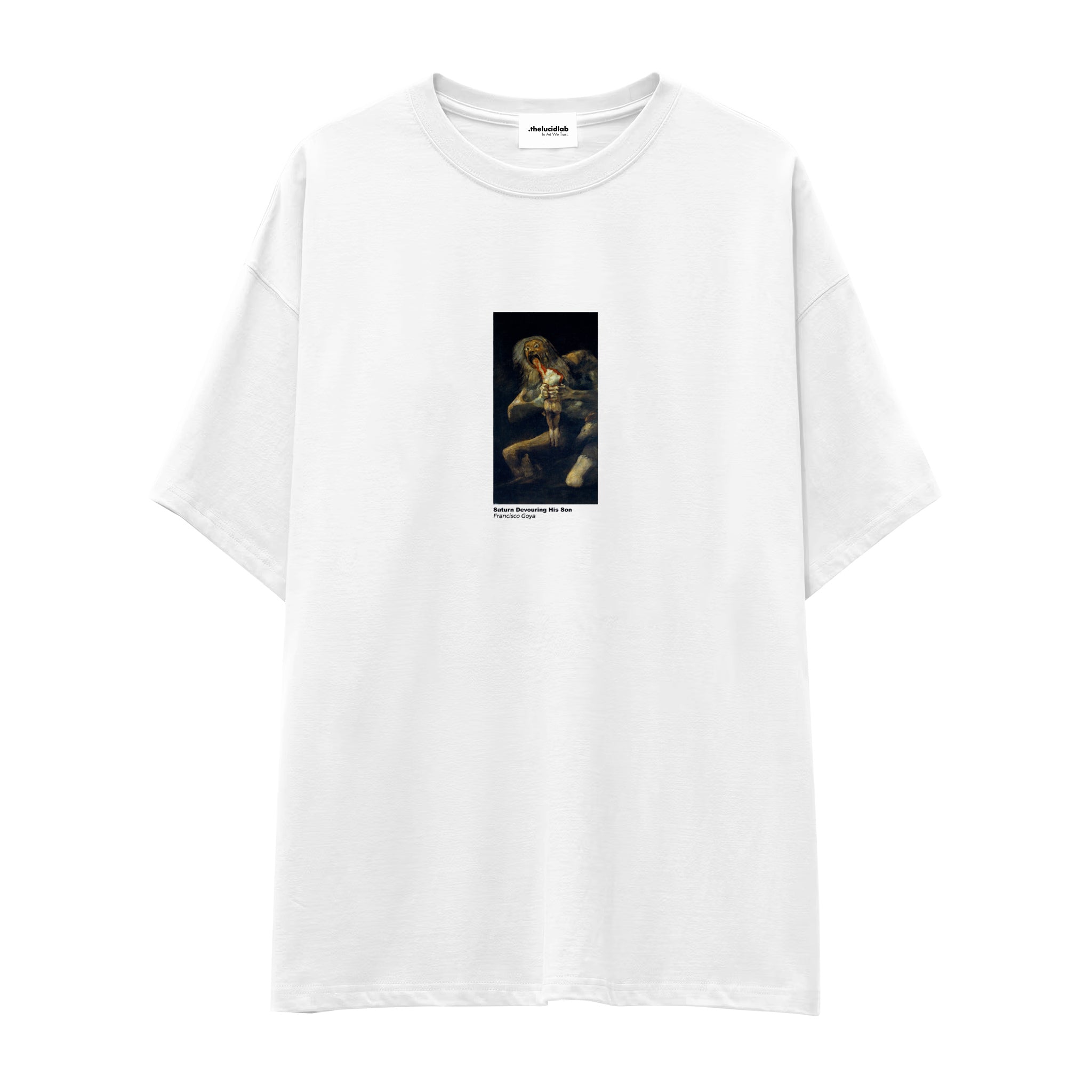 Saturn Devouring His Son Oversize Tişört – Beyaz
