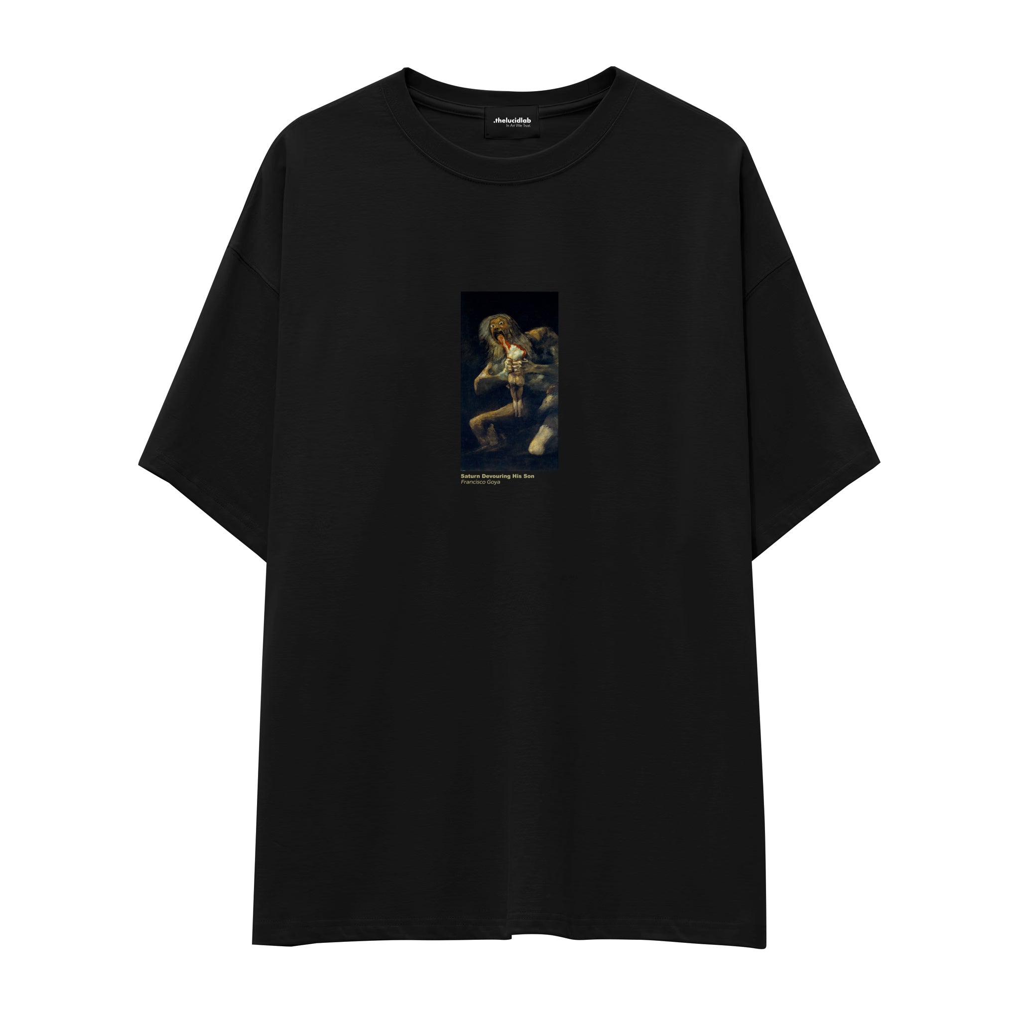 Saturn Devouring His Son Oversize Tişört – Siyah