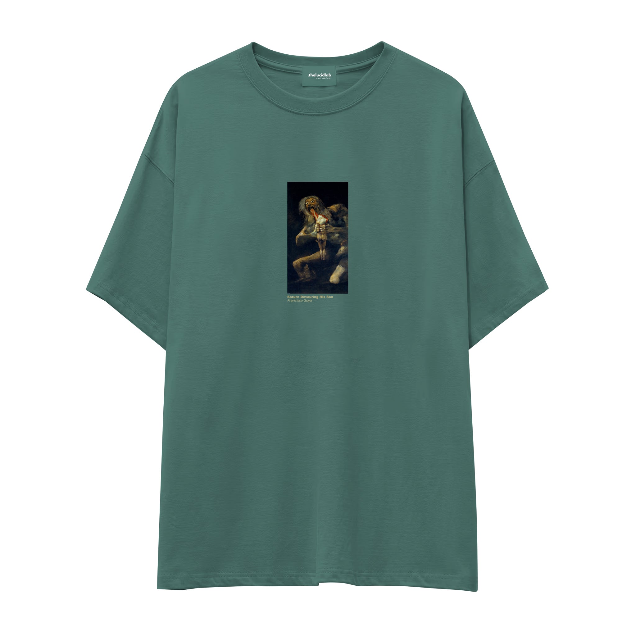 Saturn Devouring His Son Oversize Tişört – Yeşil
