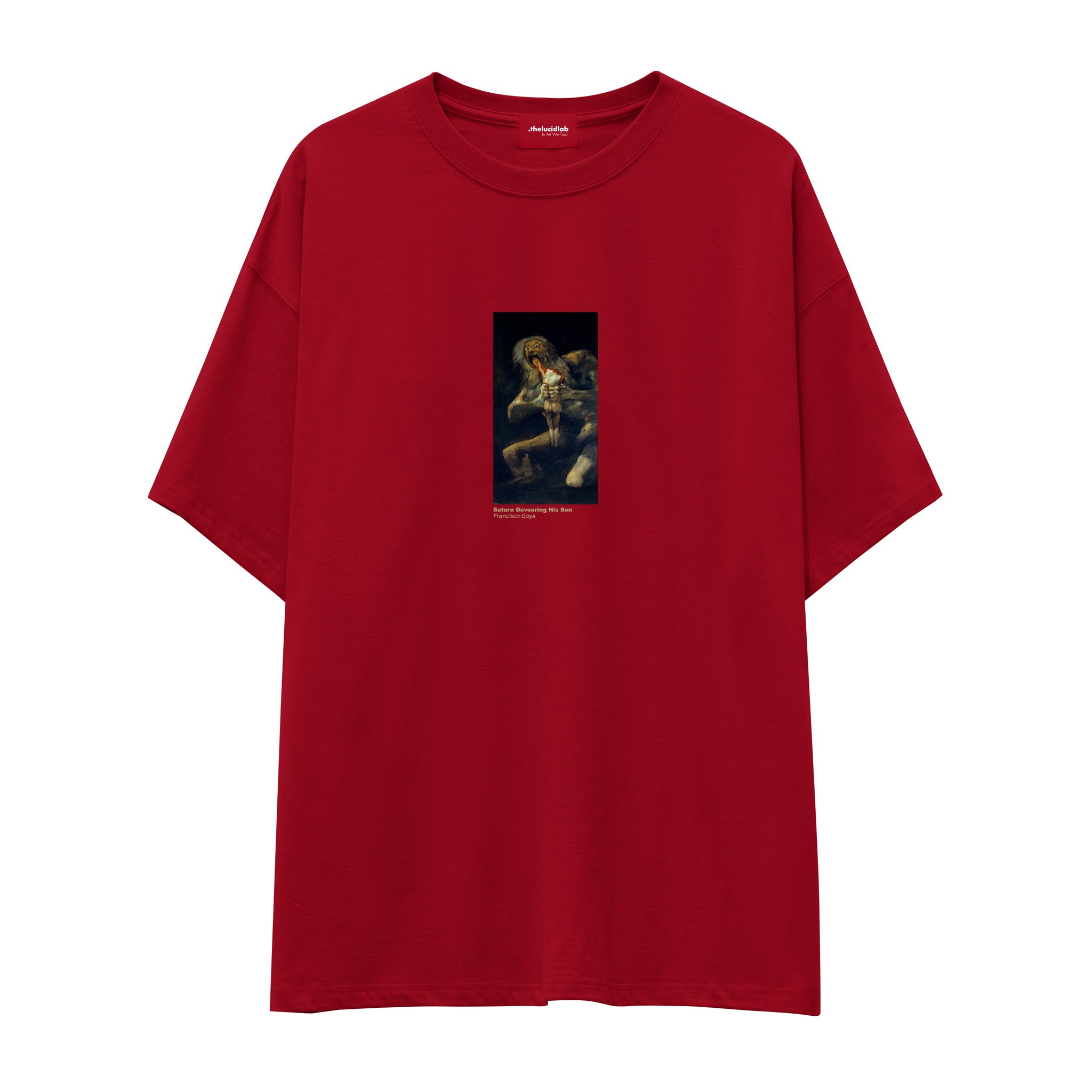 Saturn Devouring His Son Oversize Tişört – Kırmızı
