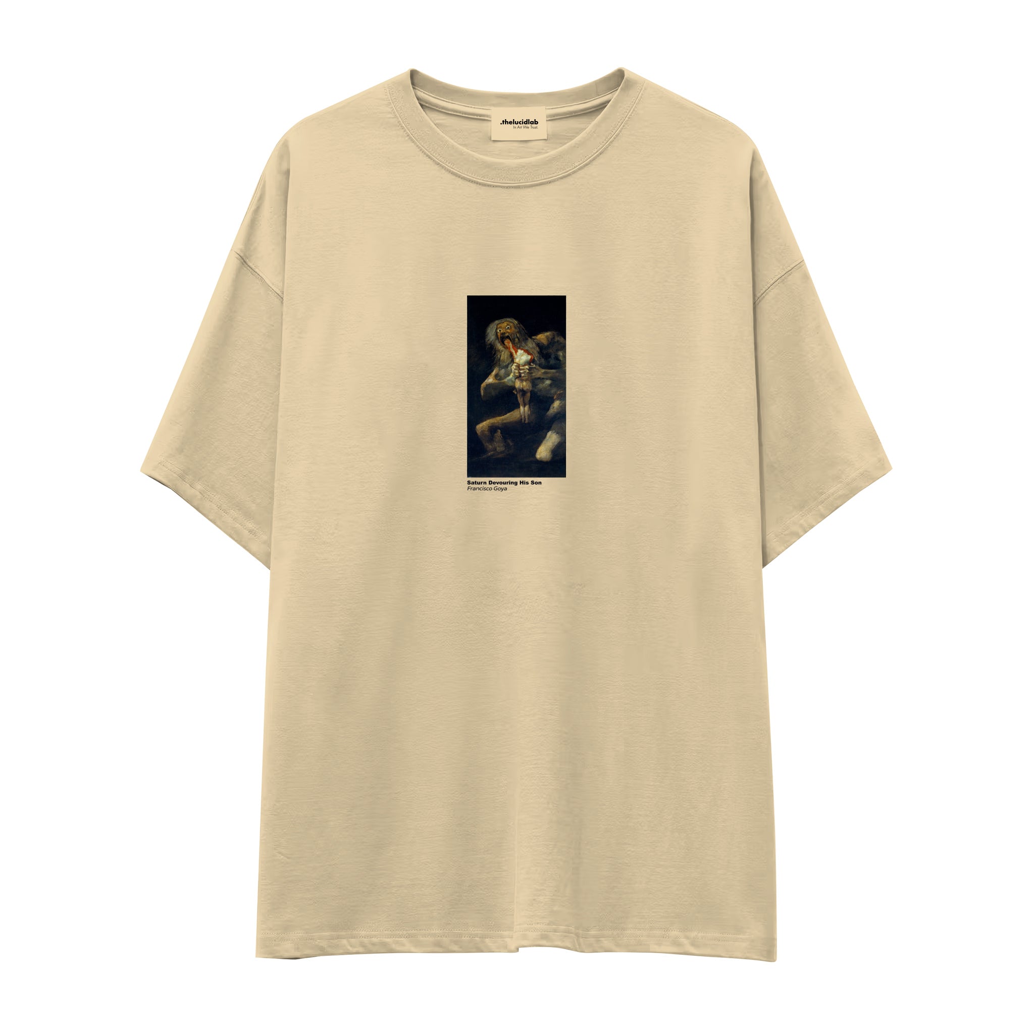Saturn Devouring His Son Oversize Tişört – Krem