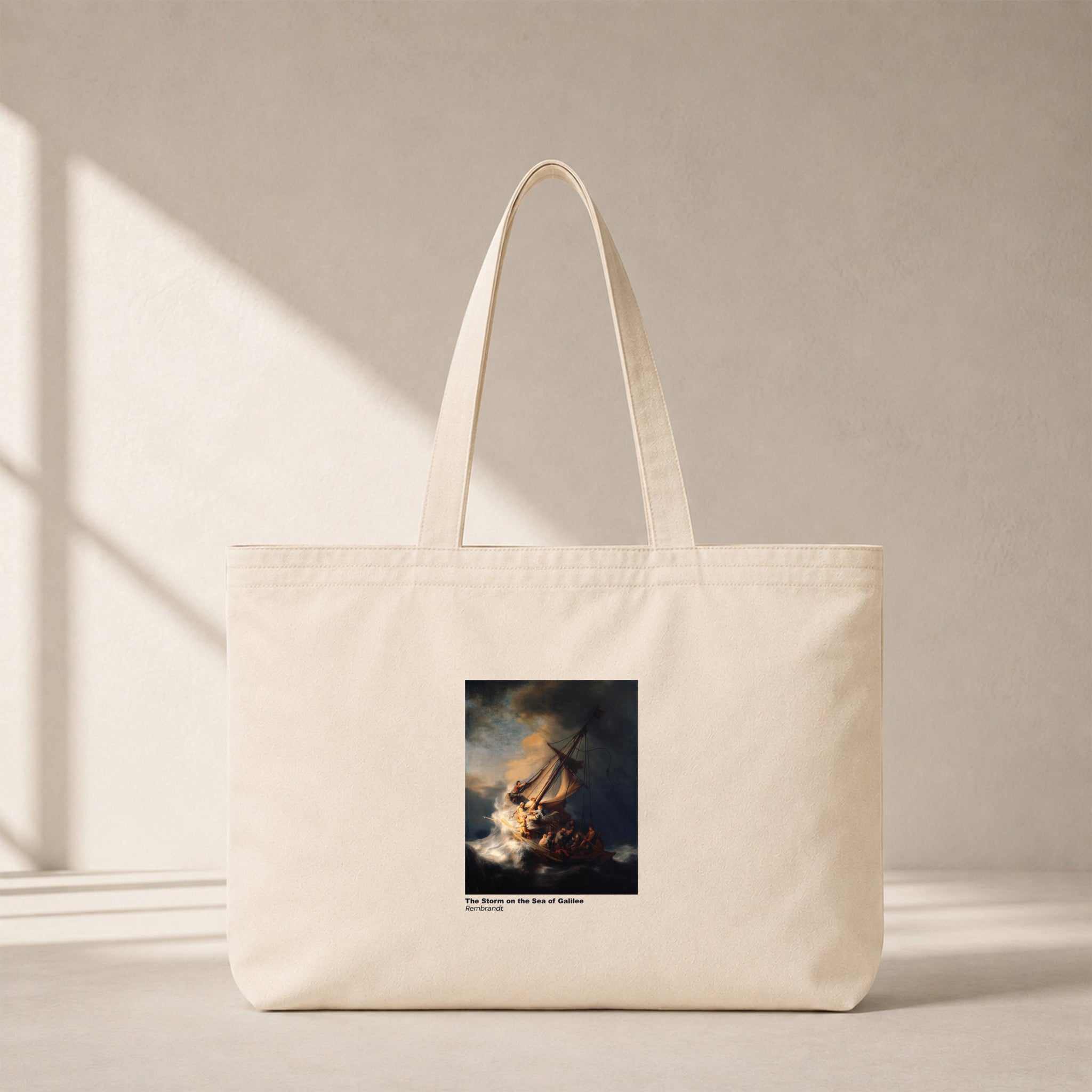 The Storm on the Sea of Galilee Club Tote Bag – kanvas çanta ön görünüm
