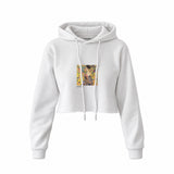 Lady with a Fan Crop Hoodie – Beyaz