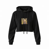 Lady with a Fan Crop Hoodie – Siyah
