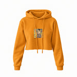Lady with a Fan Crop Hoodie – Turuncu