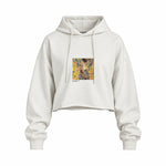 Lady with a Fan Oversize Crop Hoodie – Beyaz