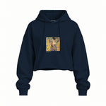 Lady with a Fan Oversize Crop Hoodie – Lacivert