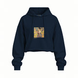 Lady with a Fan Oversize Crop Hoodie – Lacivert