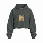 Lady with a Fan Oversize Crop Hoodie – Antrasit
