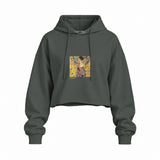 Lady with a Fan Oversize Crop Hoodie – Antrasit