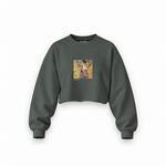Lady with a Fan Oversize Crop Sweatshirt – Antrasit