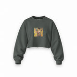 Lady with a Fan Oversize Crop Sweatshirt – Antrasit