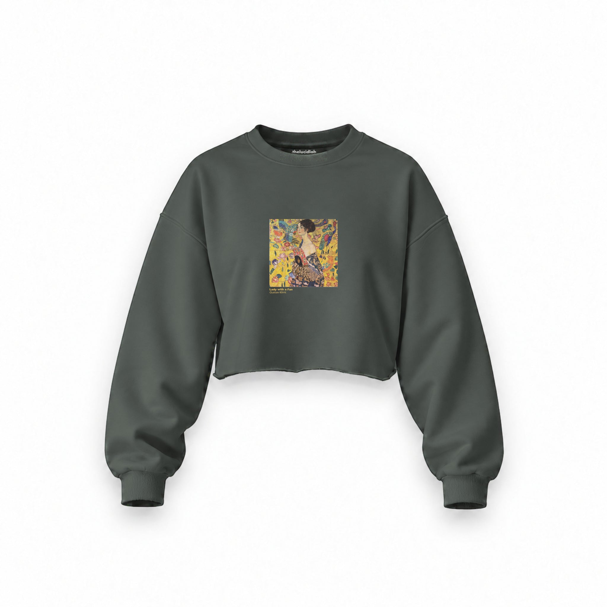 Lady with a Fan Oversize Crop Sweatshirt – Antrasit