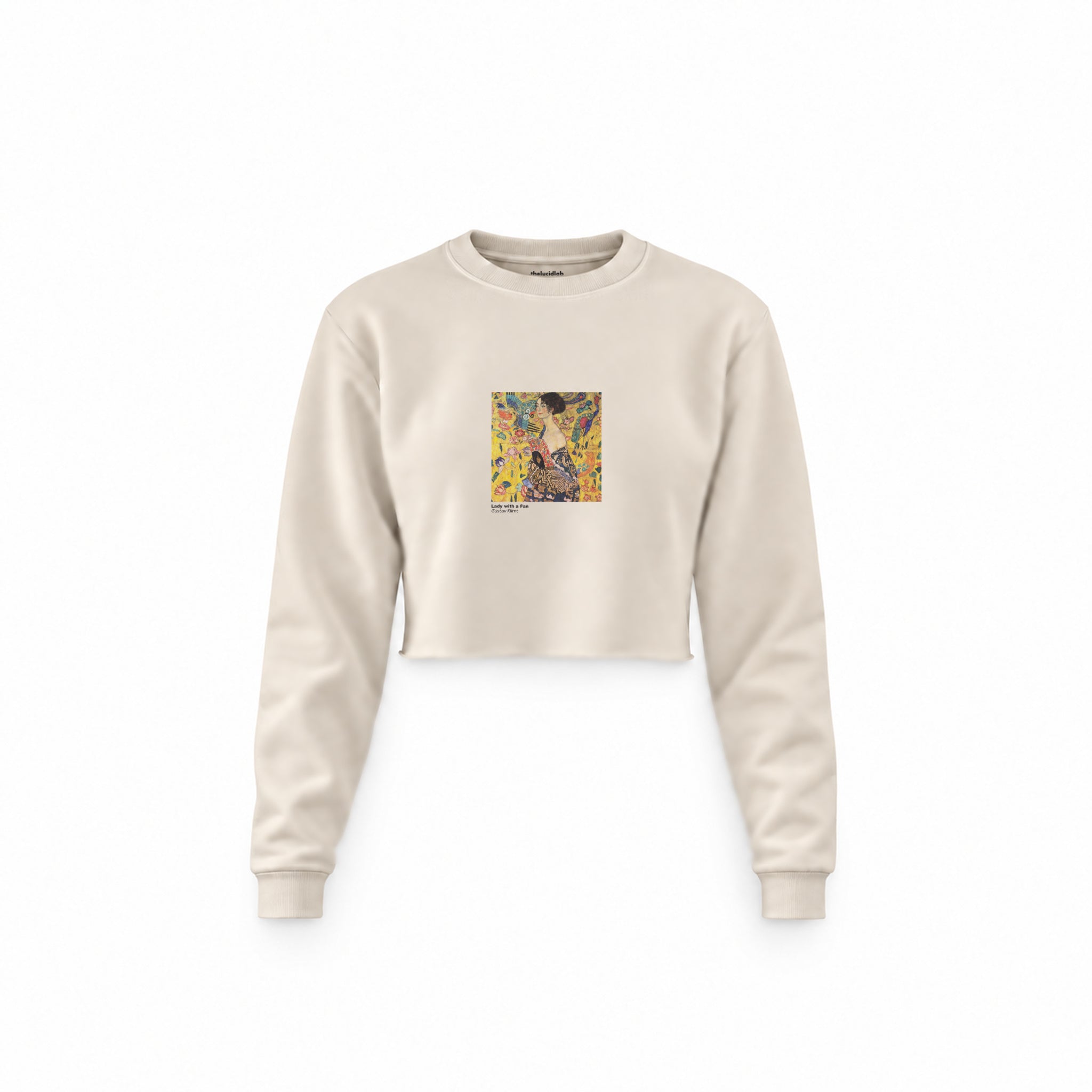 Lady with a Fan Crop Sweatshirt – Krem