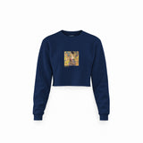 Lady with a Fan Crop Sweatshirt – Lacivert