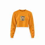 Lady with a Fan Crop Sweatshirt – Turuncu